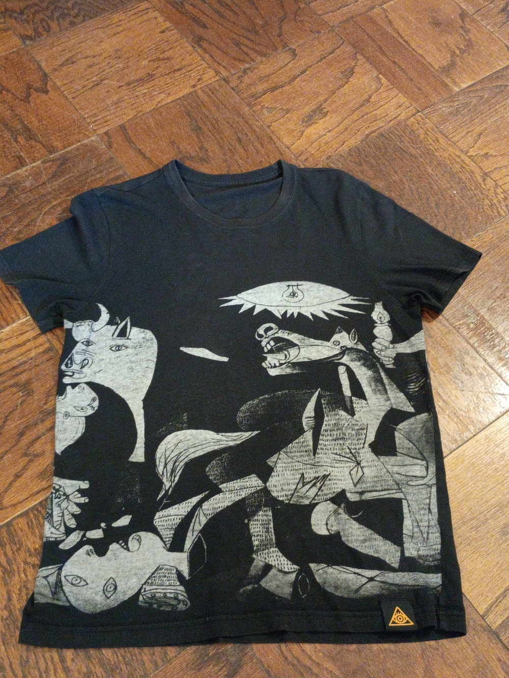 100% Cotton Picasso Guernica Graphic Shirt Black Goth Asian Streetwear Size S